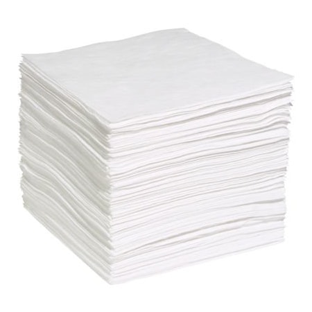 Spilltech Sorbent Pad, Oil, 15 in x 19 in, White WP200S